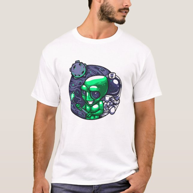 Camiseta Espiral Alien Selfie Para Ventilador Del Espacio D (Anverso)