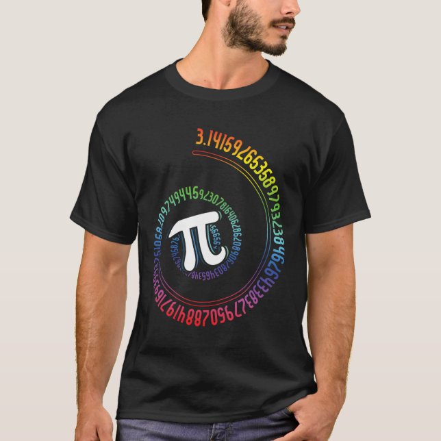 Camiseta Espiral Arcoiris Nerd Math Geek Matematicista Pi D (Anverso)