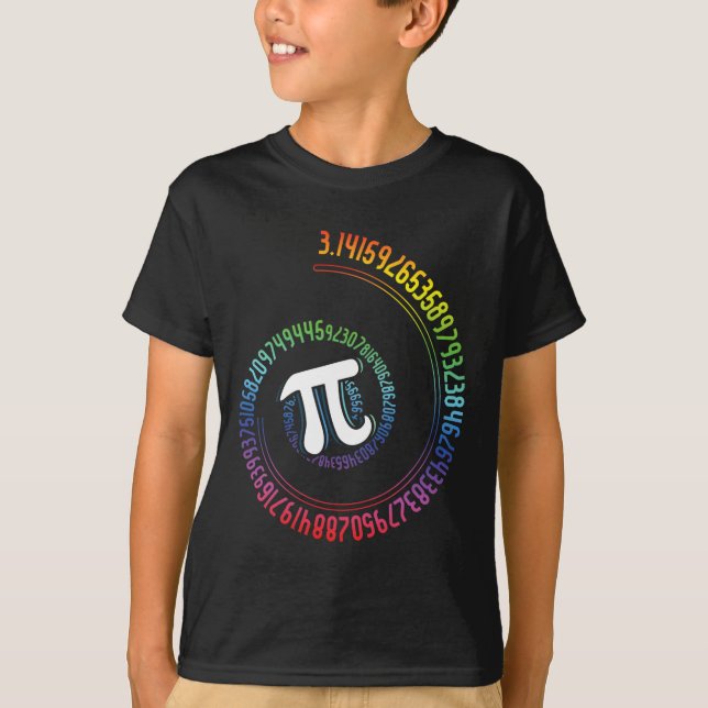 Camiseta Espiral Arcoiris Nerd Math Geek Matematicista Pi D (Anverso)