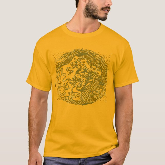 Camiseta Espiral chino del círculo del dragón (Anverso)