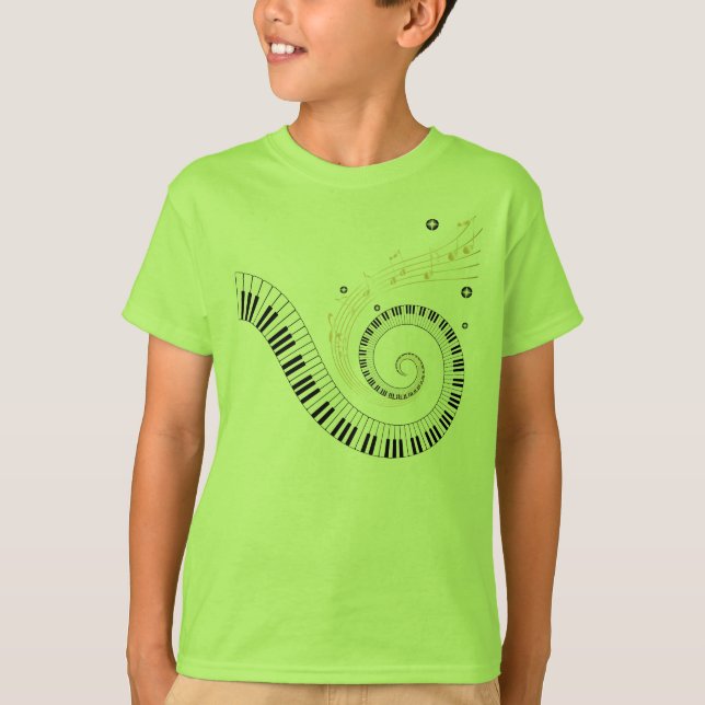 Camiseta espiral clásico de piano (Anverso)
