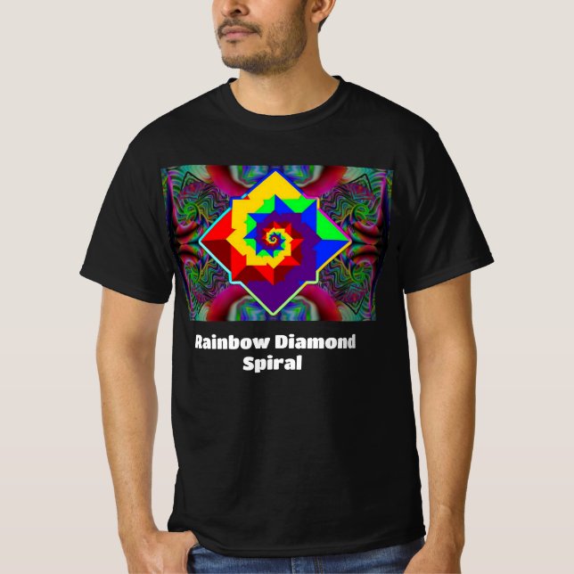 Camiseta Espiral de diamantes arcoiris (puede cambiar las p (Anverso)