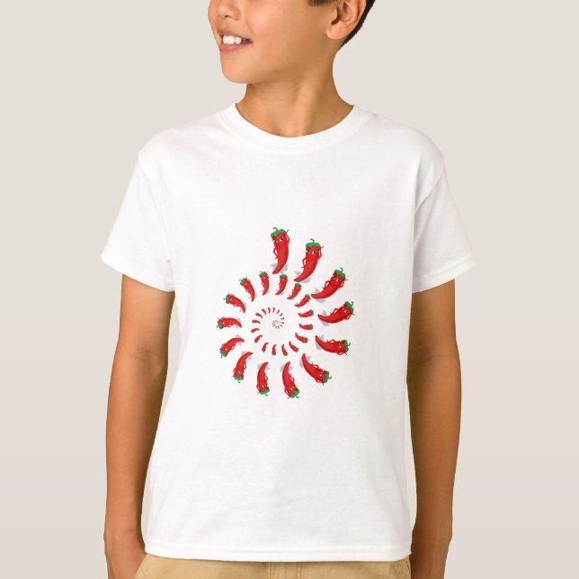 Camiseta Espiral de diva de pimienta roja (Anverso)