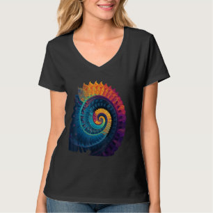 Camiseta Espiral de Fibonacci Colorida Colores Psicodélicos