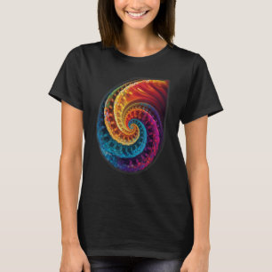 Camiseta Espiral de Fibonacci Colorida Colores Psicodélicos