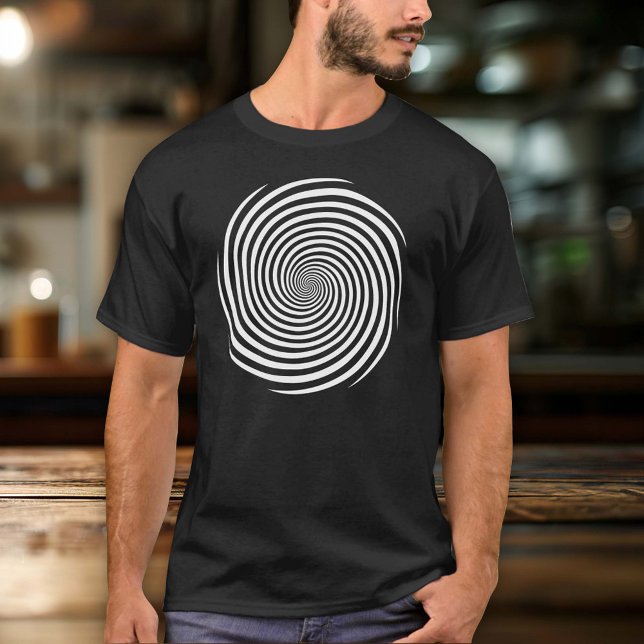 Camiseta Espiral de hipnosis del hombre mágico (Get ready to turn heads with our black and white Hypnosis spiral t-shirt.)