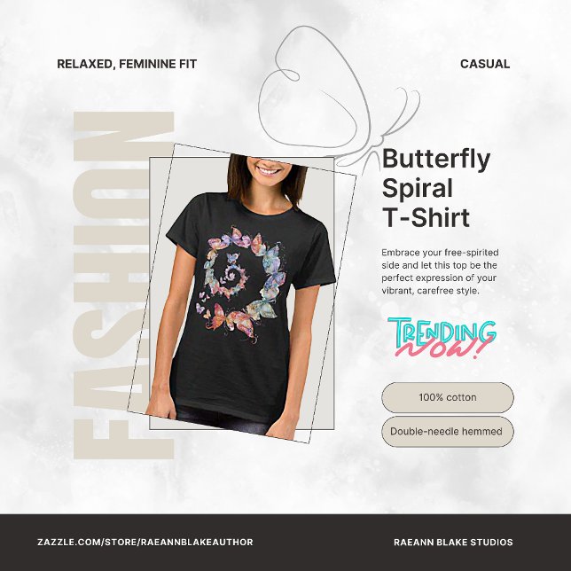 Camiseta espiral de mariposa (Subido por el creador)