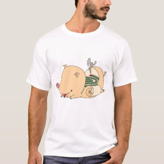 Camiseta Espiral de mosquito en forma de cerdo.