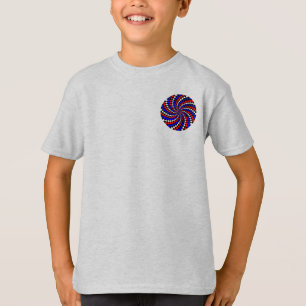Camiseta Espiral del verificador azul blanco rojo de Kennet