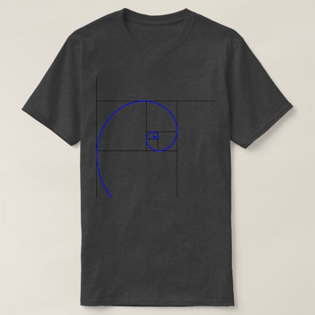 Camiseta Espiral dorada de Fibonacci 1 (Diseño del anverso)