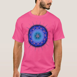 Camiseta Espiral Merkaba Mandala Geometría fractal azul