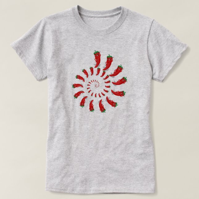 Camiseta espiral roja diva (Diseño del anverso)