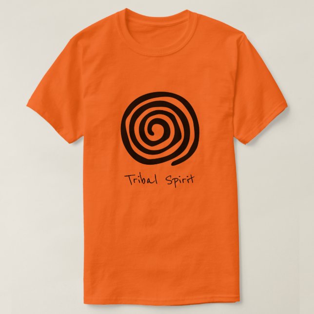 Camiseta Espiral tribal de eslóganes de espíritus petroglif (Diseño del anverso)