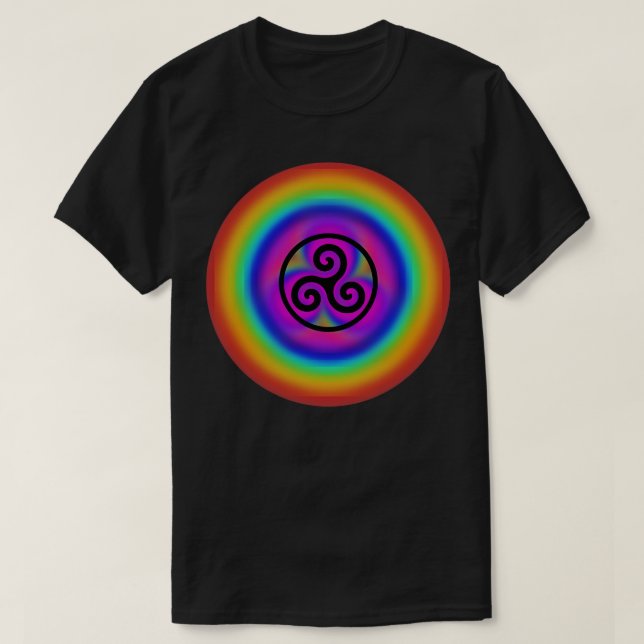 Camiseta Espiral triple celta arco iris (Diseño del anverso)
