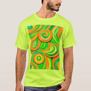 Camiseta Espiral verde y Naranja