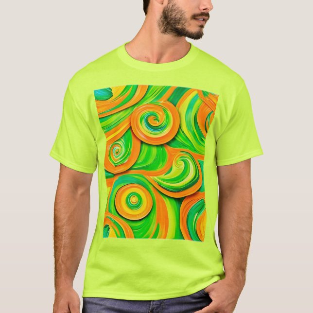 Camiseta Espiral verde y Naranja (Anverso)