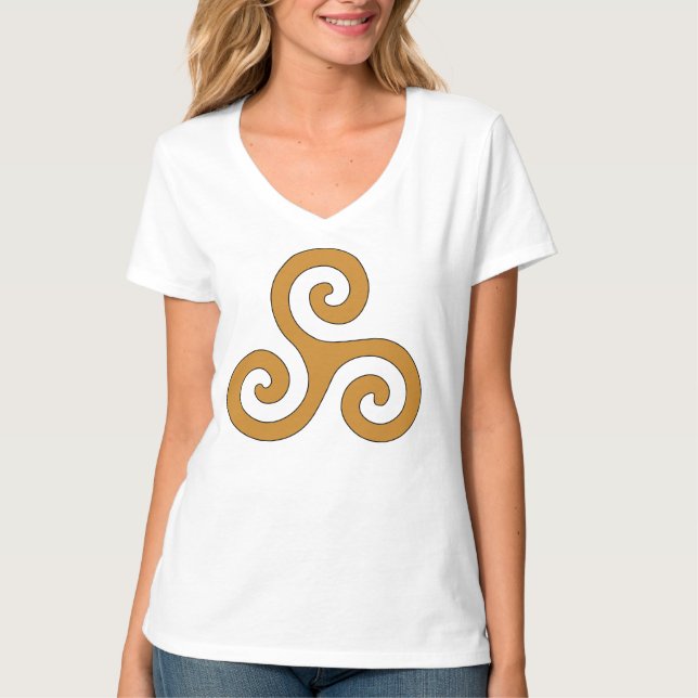 Camiseta Espirales de Triskelion Golden Brown (Anverso)