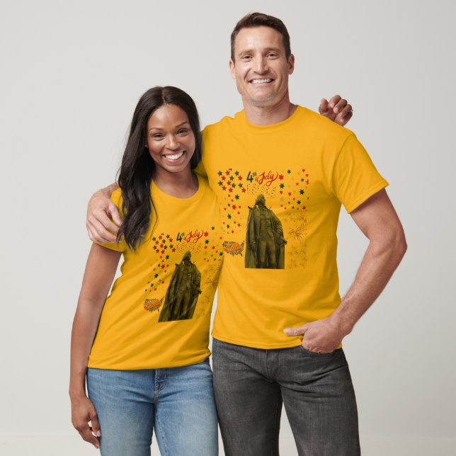 Camiseta Espíritu Americano Brillo oro (Unisexo)