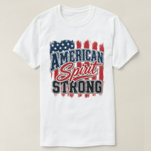 Camiseta Espíritu Americano Fuerte 4 de Julio Patriótico