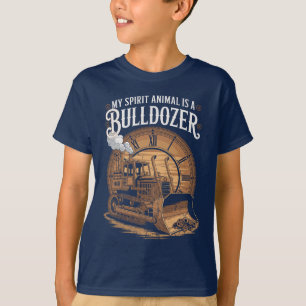 Camiseta Espíritu Animal Bulldozer Motivacional Retro Diver