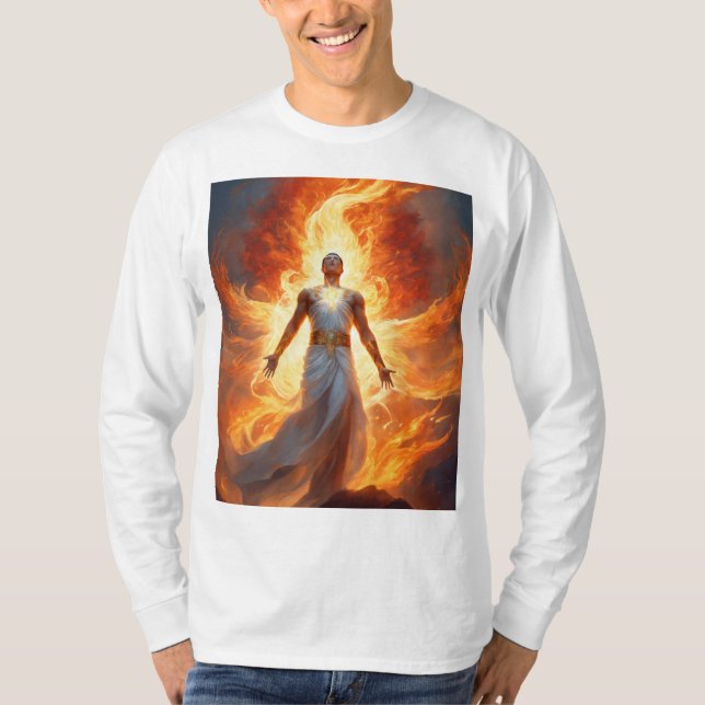 Camiseta Espíritu ascendente: Luz radiante y llamas