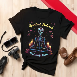 Camiseta Espíritu corporal de esqueleto meditativo