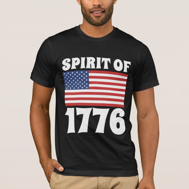 CAMISETA ESPÍRITU DE 1776 CAMISAS NEGRAS PATRIOTAS (Anverso)
