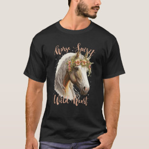 Camiseta Espíritu de Caballo Corazón Salvaje Floral Animal 