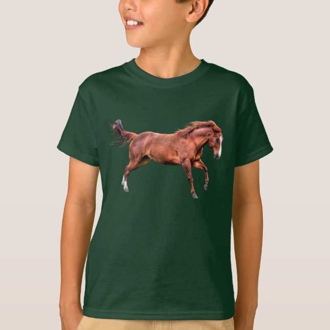 Camiseta Espíritu de caballo de un nido rojo corriendo bala (Anverso)