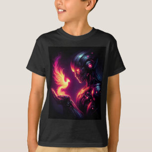 Camiseta Espíritu de Fuego Fénix Robot Ciberfuturista