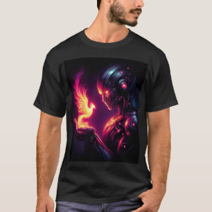 Camiseta Espíritu de Fuego Fénix Robot Ciberfuturista