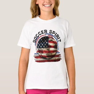 Camiseta Espíritu de fútbol EE.UU., angustiada bandera esta