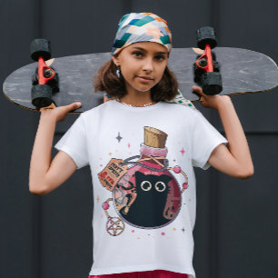 Camiseta Espíritu de gato malvado atrapado en botella de po