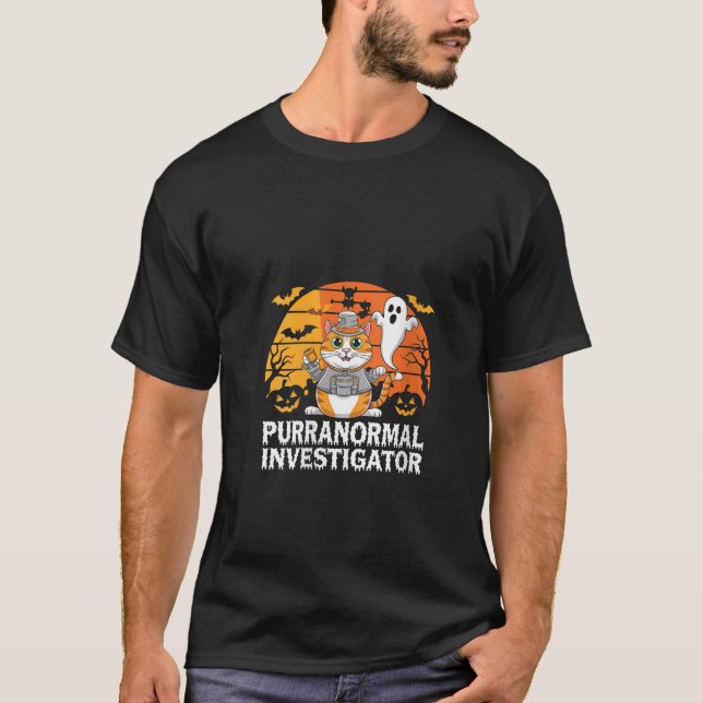 Camiseta Espíritu de gato Purrano, investigadora de la caza (Anverso)