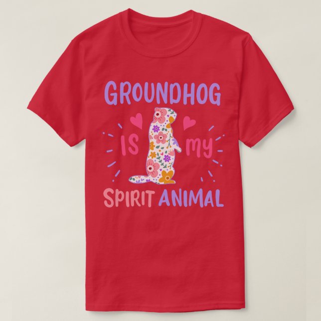 Camiseta Espíritu de Groundhog Animal 1 (Diseño del anverso)