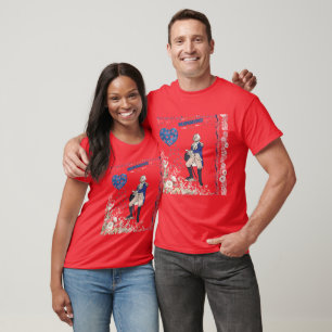 Camiseta Espíritu de Independencia resplandor rojo vívido
