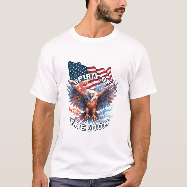 Camiseta Espíritu De Libertad Hombres Blanco (Anverso)