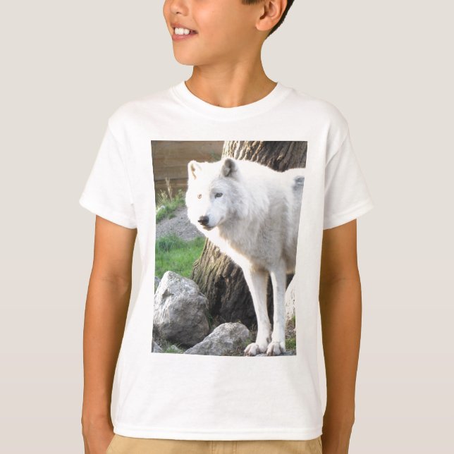 Camiseta Espíritu de lobo albino blanco - Regalos de Theria (Anverso)