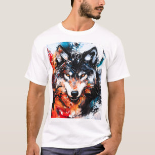 Camiseta Espíritu de lobo salvaje abstracto