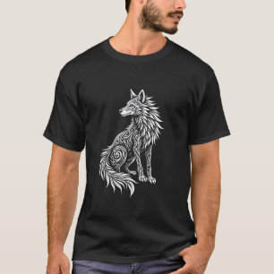 Camiseta Espíritu de Lobo Tribal Retro Lobo Salvaje e Inspi