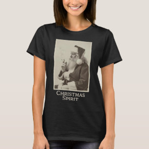 Camiseta Espíritu de Navidad divertido Santa Claus fumando