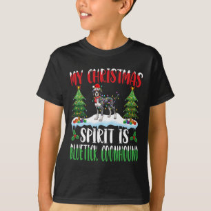 Camiseta Espíritu de navidades es un sabueso azul usando Sa