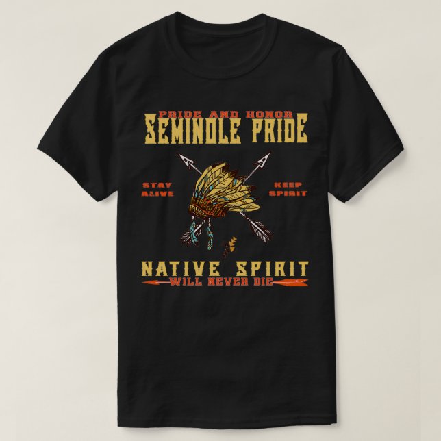 Camiseta Espíritu de orgullo nativo americano seminolento (Diseño del anverso)