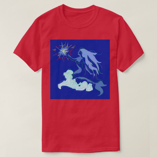 Camiseta Espíritu de Sirena Azul y estrellas (Diseño del anverso)
