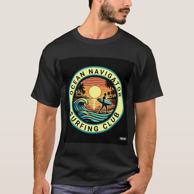 Camiseta espíritu de surf y aventura en el océano (Anverso)