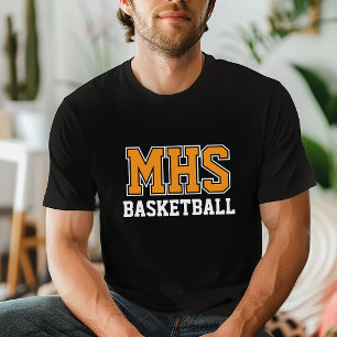 Camiseta Espíritu del equipo de baloncesto negro y Naranja