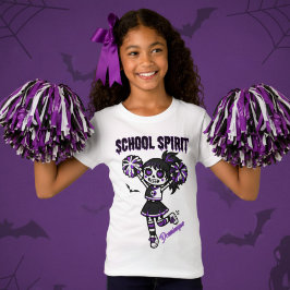Camiseta Espíritu escolar de Halloween, animador del esquel