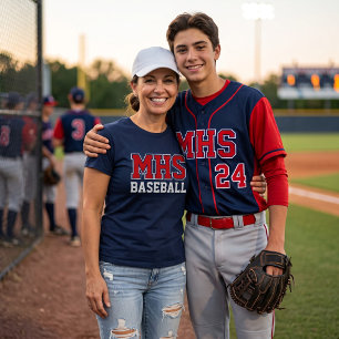 Camiseta Espíritu escolar personalizado de béisbol de Navy