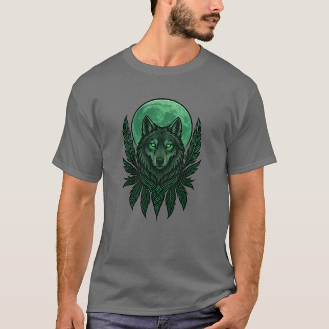 Camiseta Espíritu indígena lobo americano nativo (Anverso)