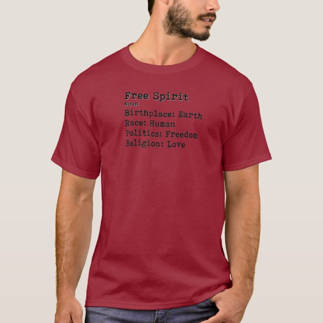 Camiseta Espíritu libre: Cuello básico de la tripulación T (Anverso)